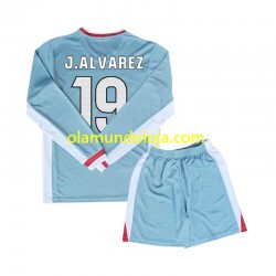 Camisola Atlético Madrid Julian Alvarez 19 Criança Equipamento Segundo 2024-2025 Manga Comprida
